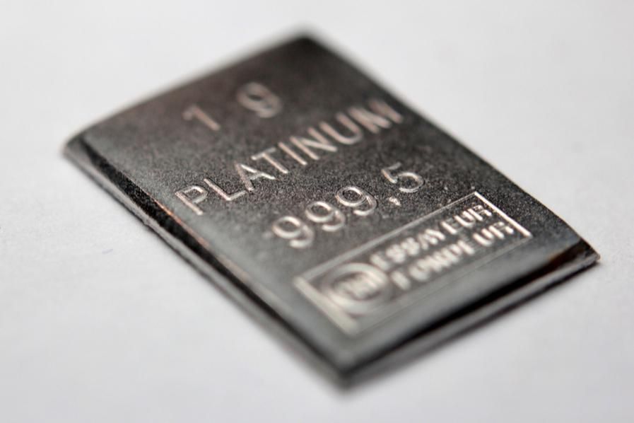 closeup of platinum bar