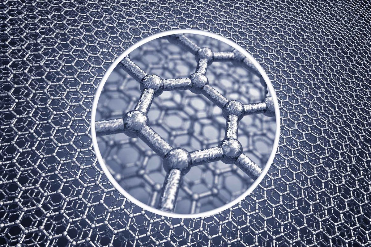 Closeup of synthetic graphite molecule.