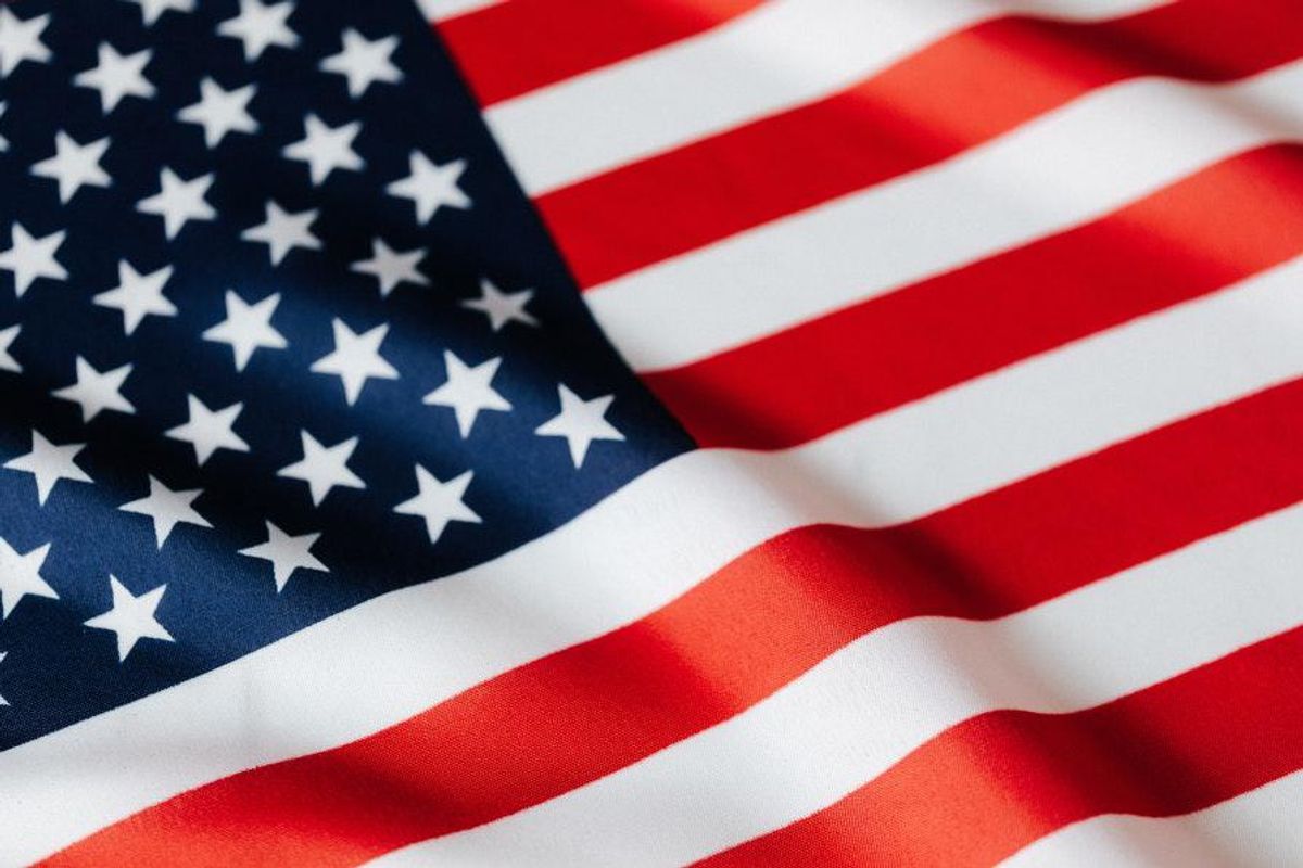 closeup of us flag