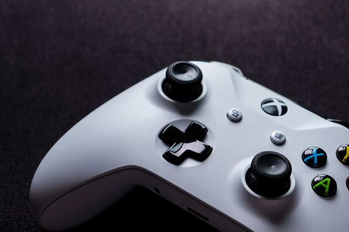 closeup of xbox gaming controller
