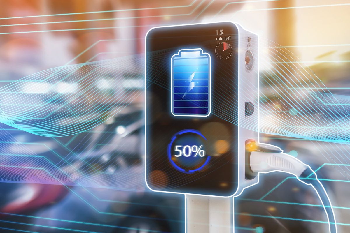 cobalt-colored ev charging panel