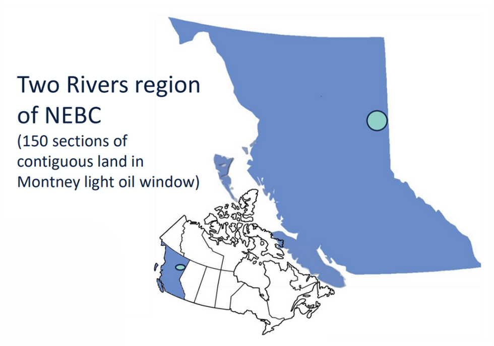 Coelacanth Energy's location at the Two Rivers region