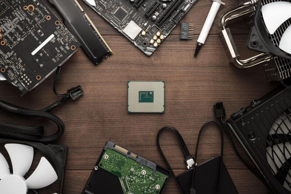 Computer parts using rare earths materials.