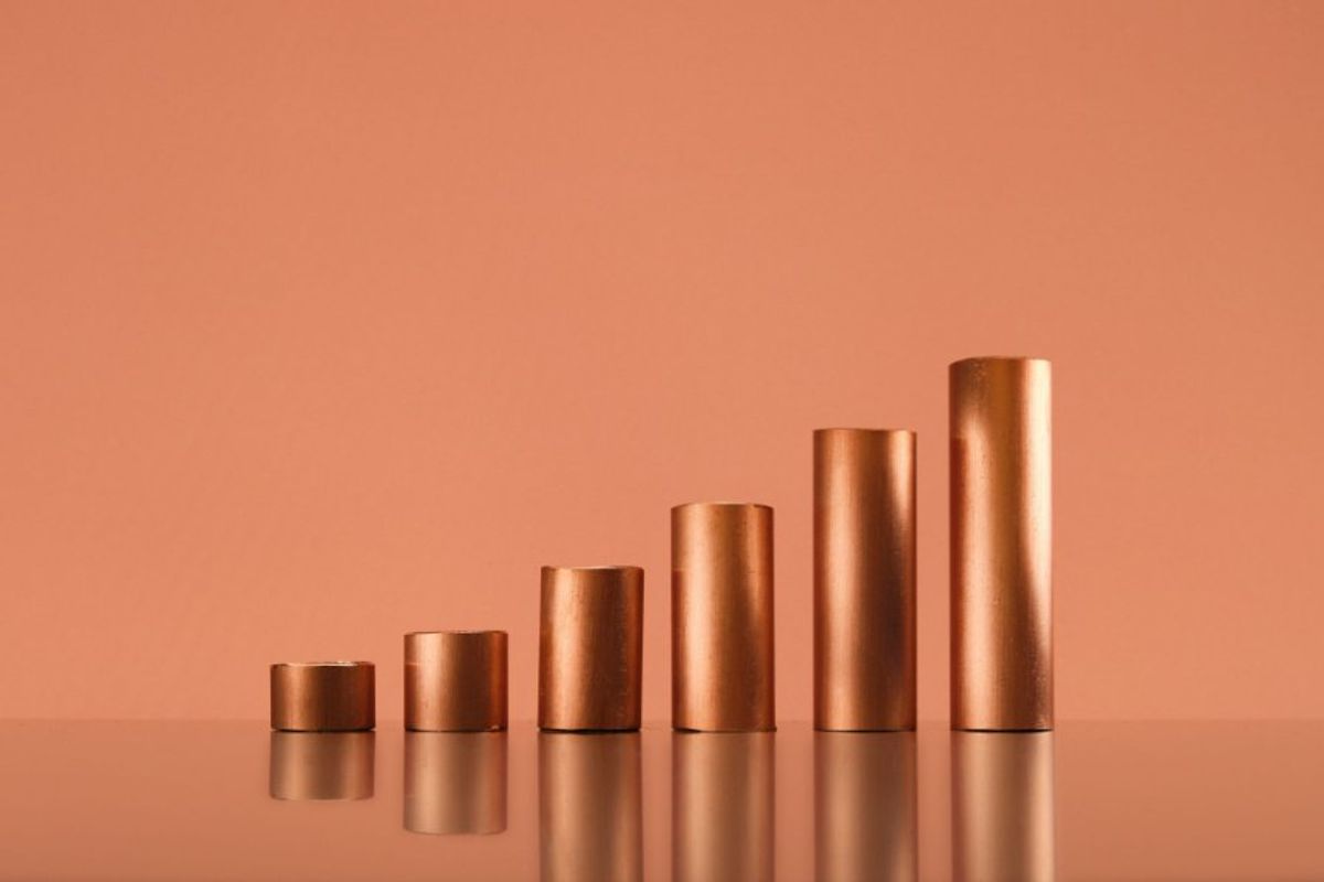 copper bar graph going up