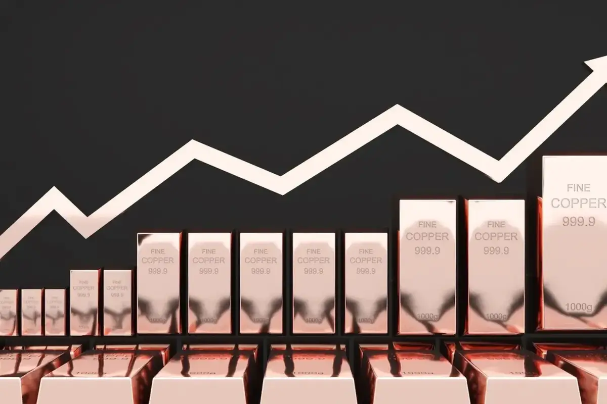 Copper bars with up arrow.