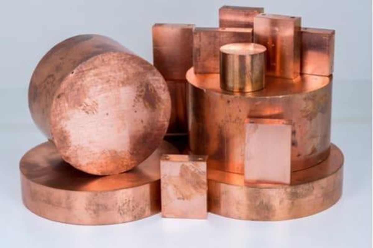 copper cylinders and cubes