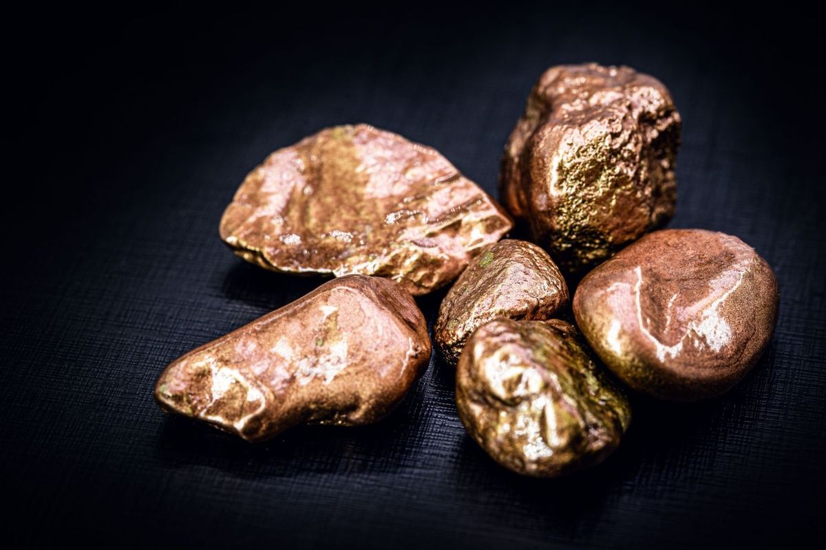 Copper nuggets.
