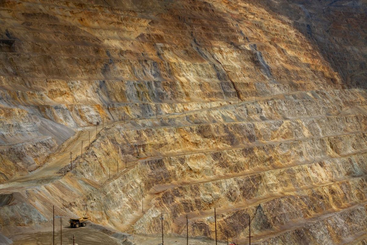 Copper porphyry open pit mine.
