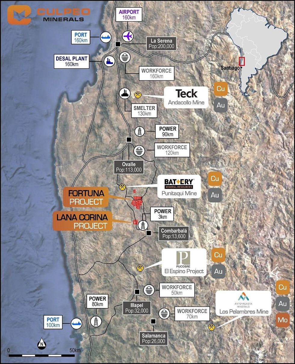 Culpeo Minerals Project Locations