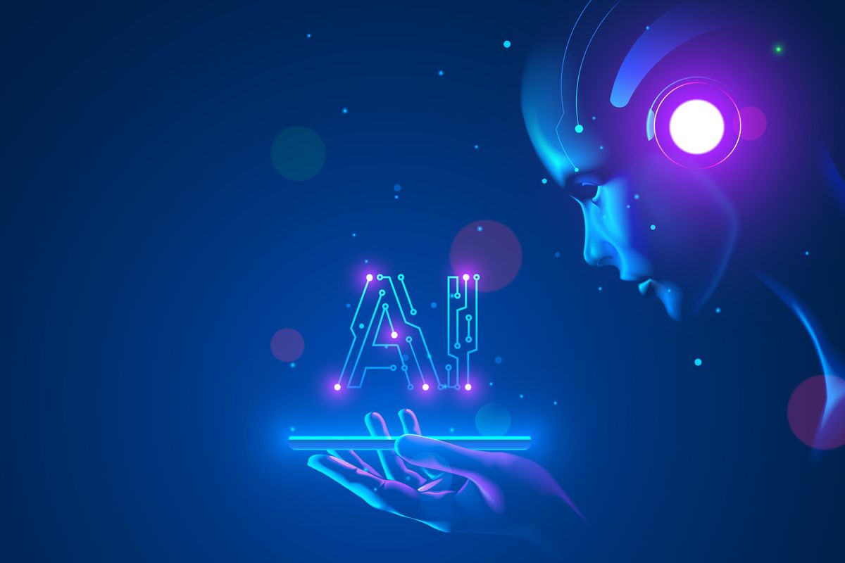 cyborg woman looking at phone