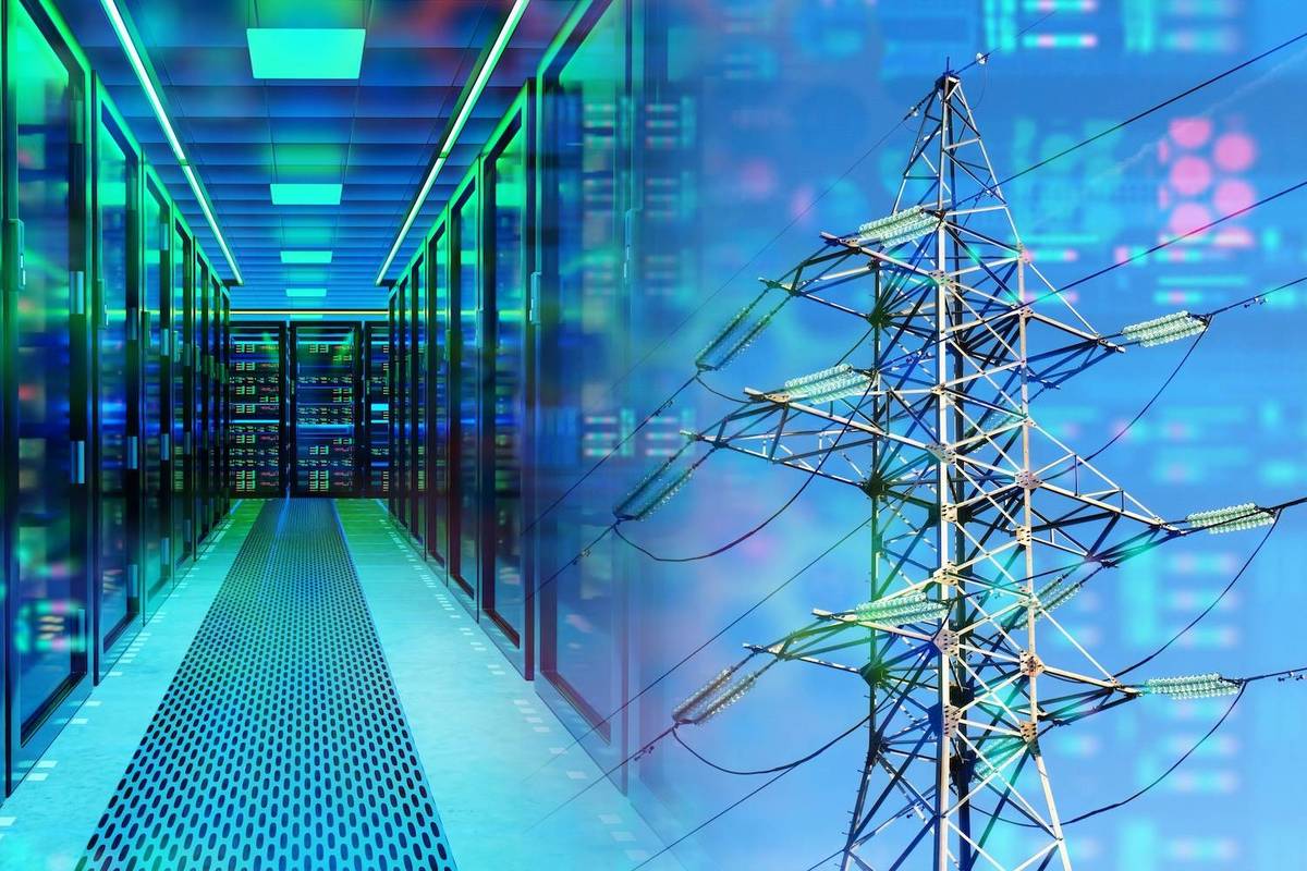 Data center and power line.