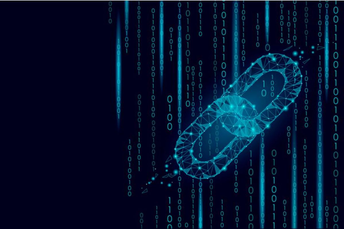 digital graphic representing a blockchain