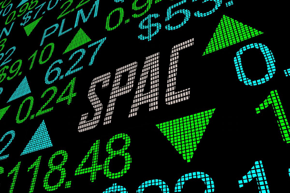 digital text saying "SPAC" on stock chart