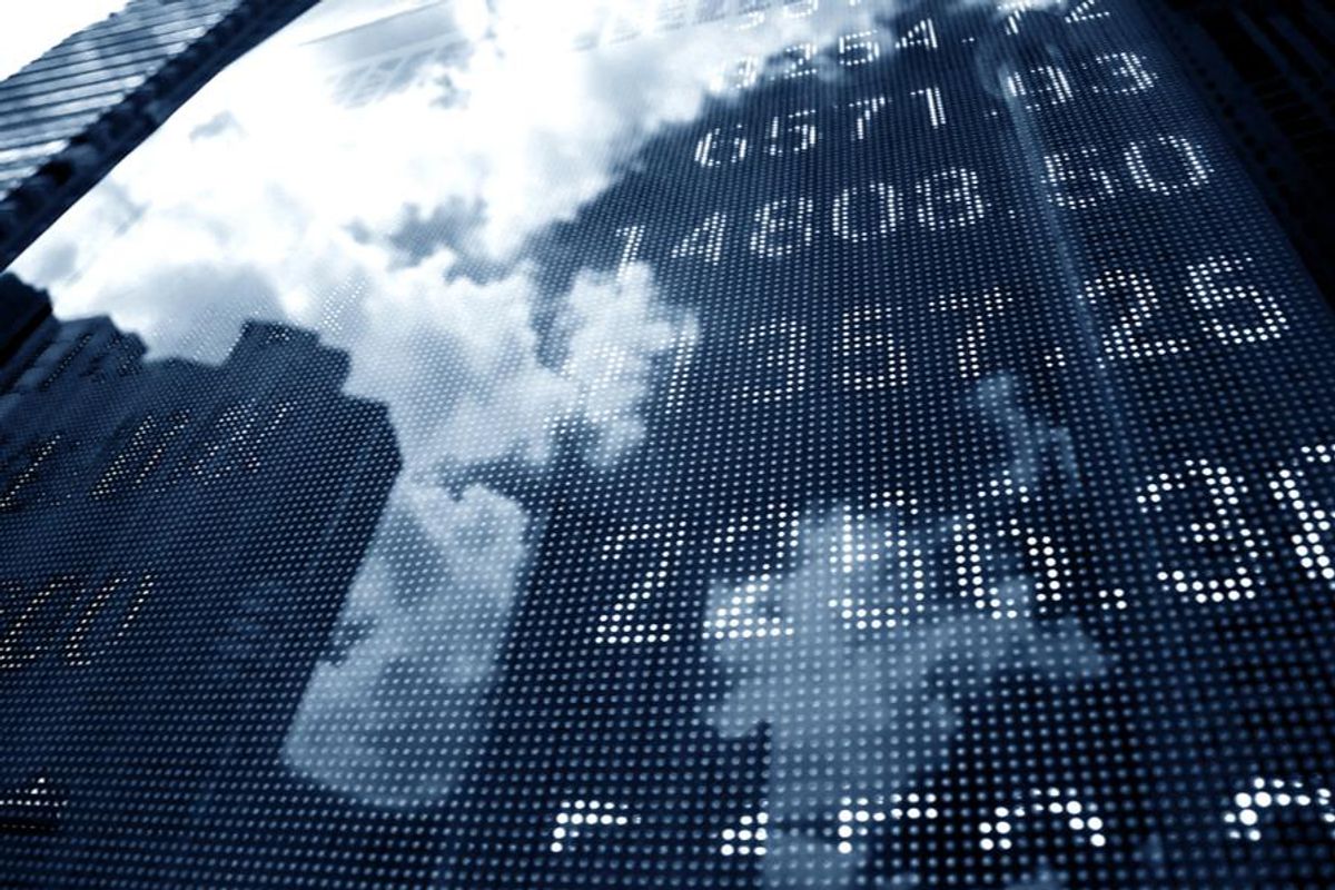 display of stock market quotes