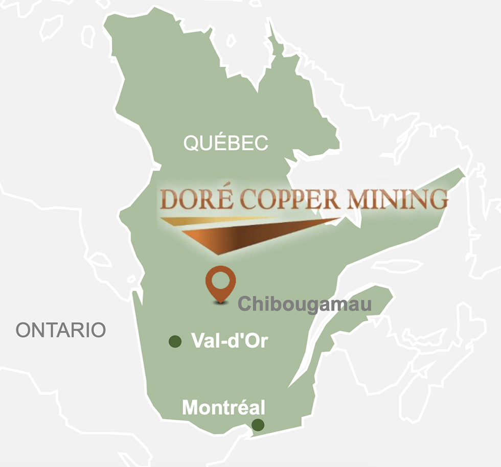 Dor\u00e8 Copper Mining project location