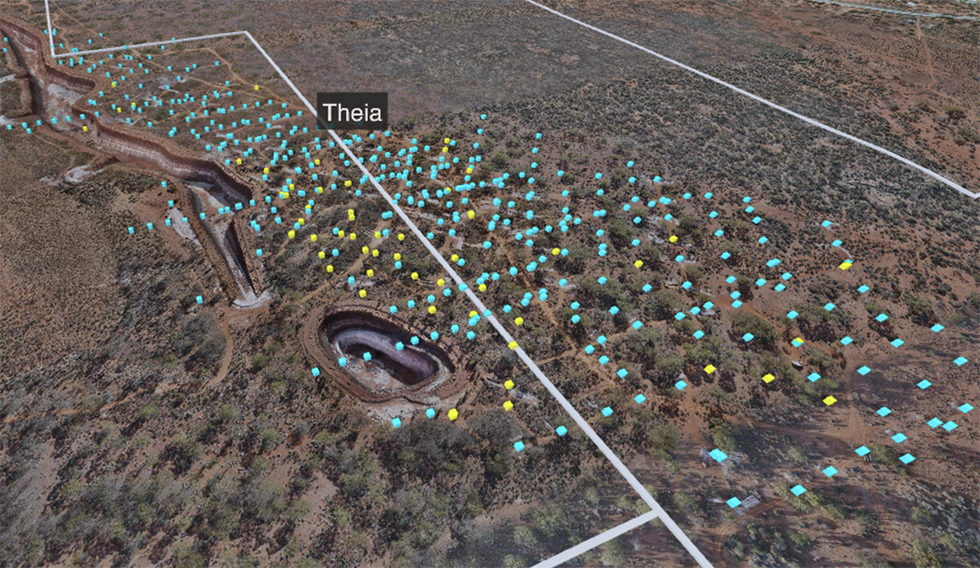 Drill collars at Theia deposit, Astral Resources