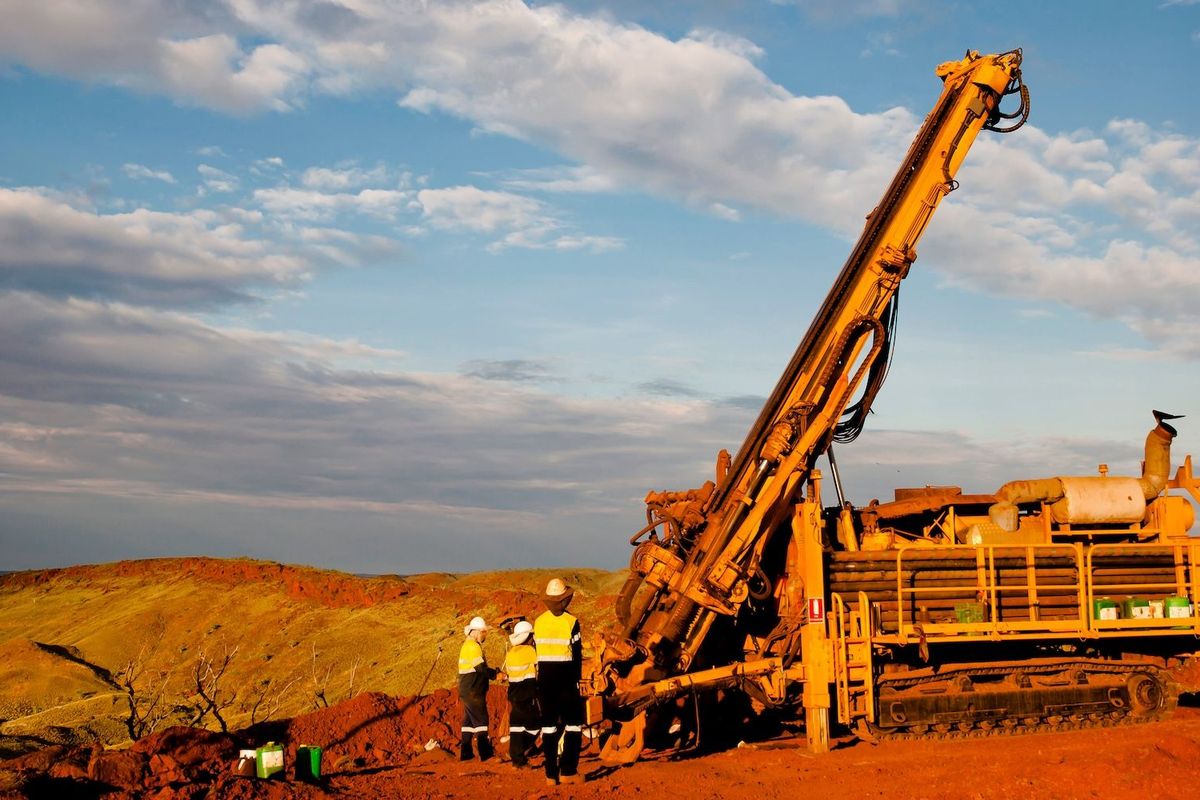 Drill rig at mine site.