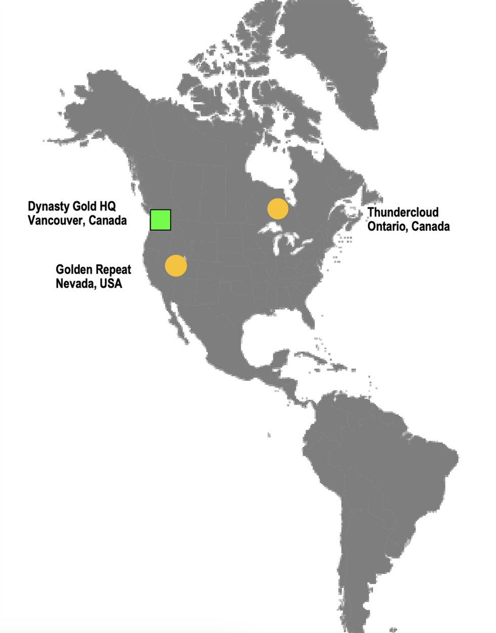 Dynasty Gold Project Locations