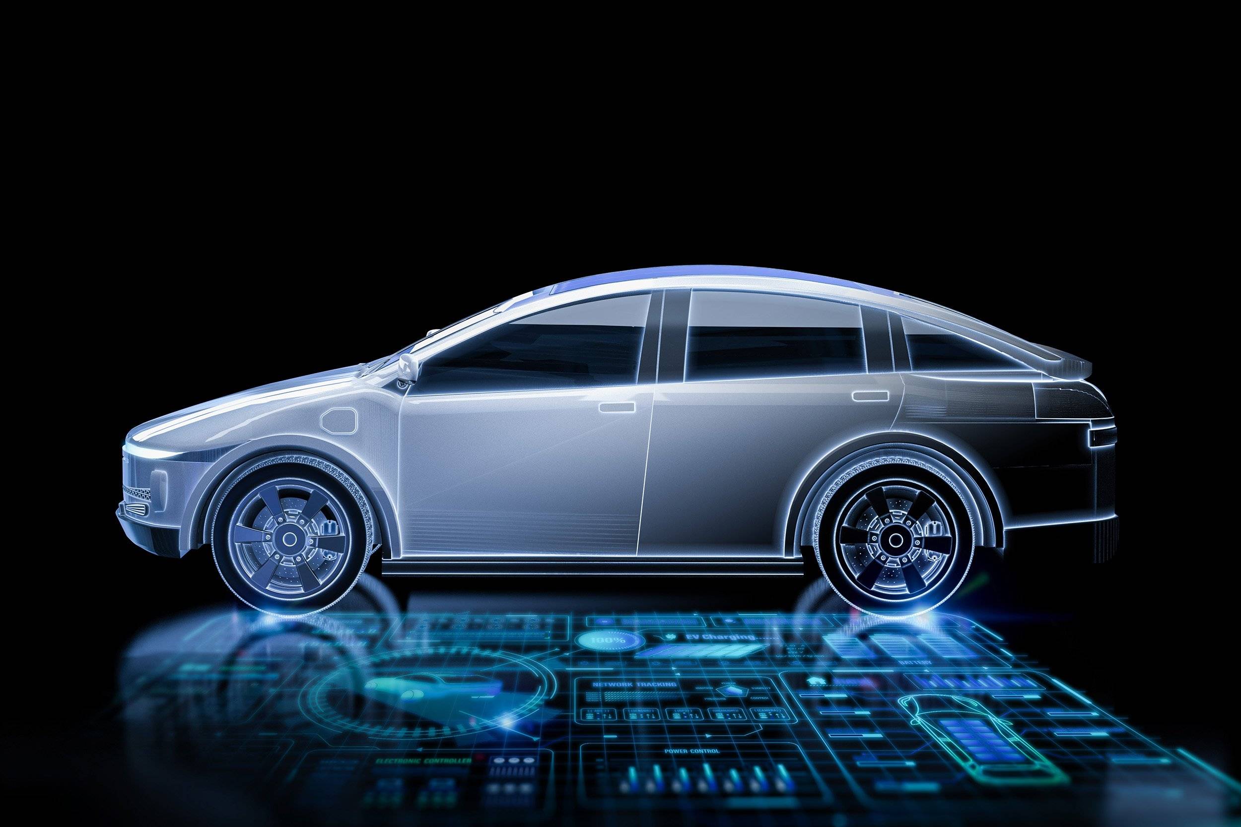 Electric car and control panel.