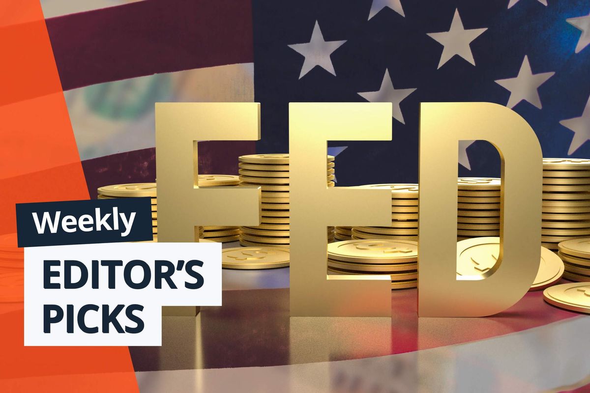 "Fed" text with gold coins and US flag; "Weekly Editor's Picks" overlay.
