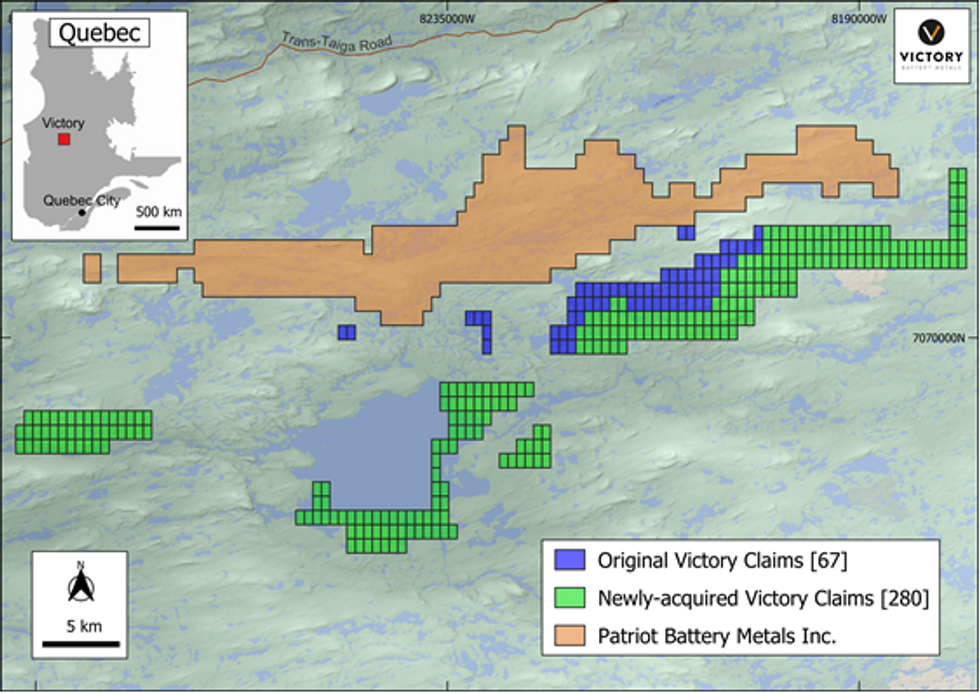 Figure 1: Victory's Stingray Property Array including new claims as indicated
