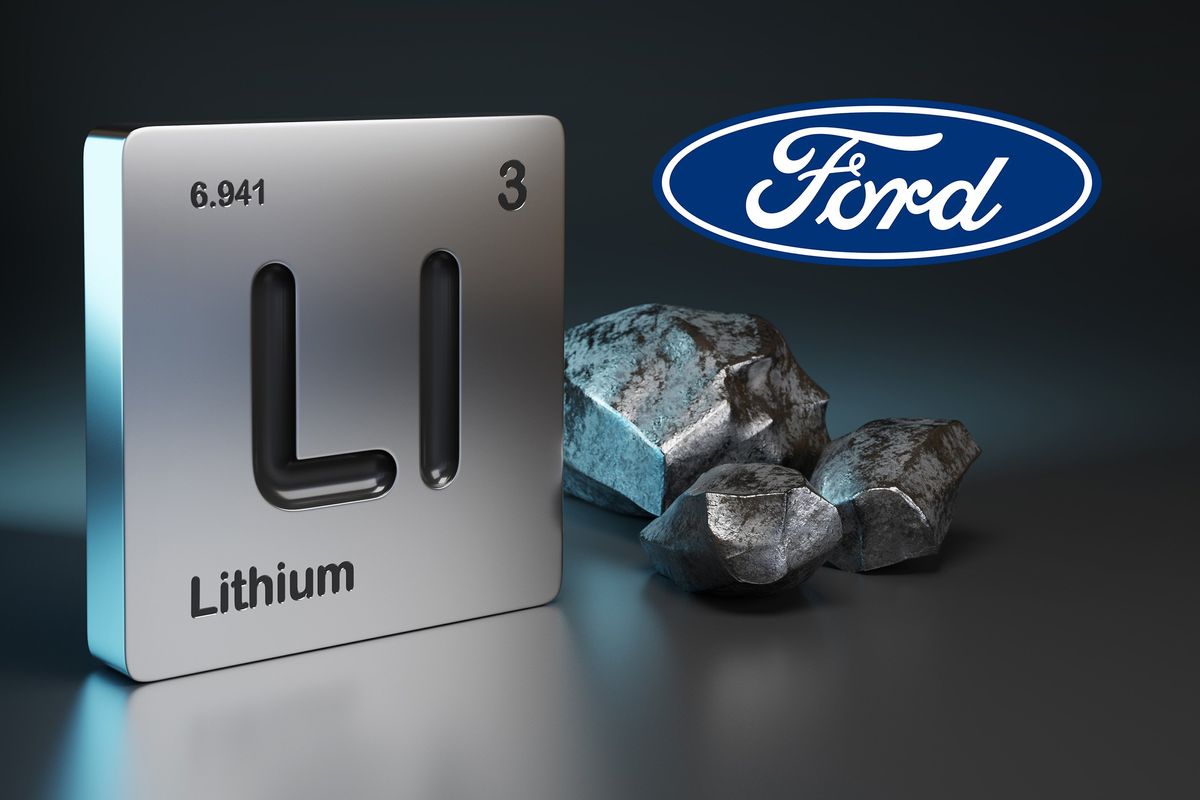 ford logo with lithium periodic symbol