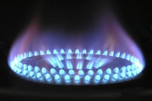 gas burner with flames coming out