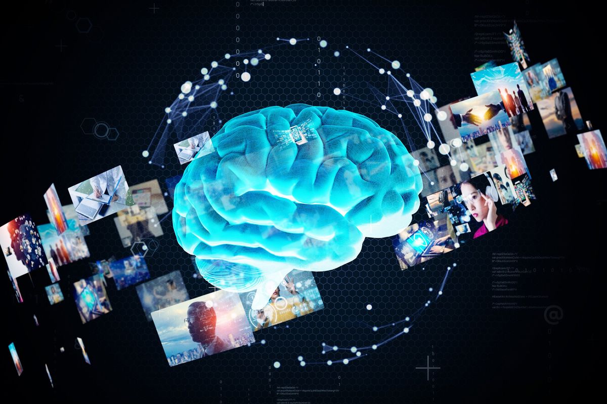 Generative AI brain creating videos