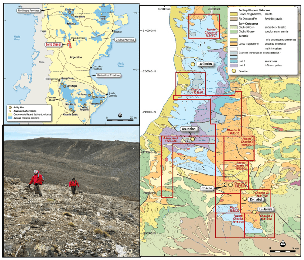 Geological map and field survey of Piche Resources' Cerro Chacon project
