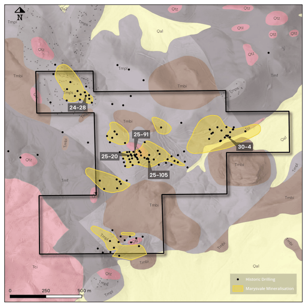Geological map Uranium American Resources' Marysvale project