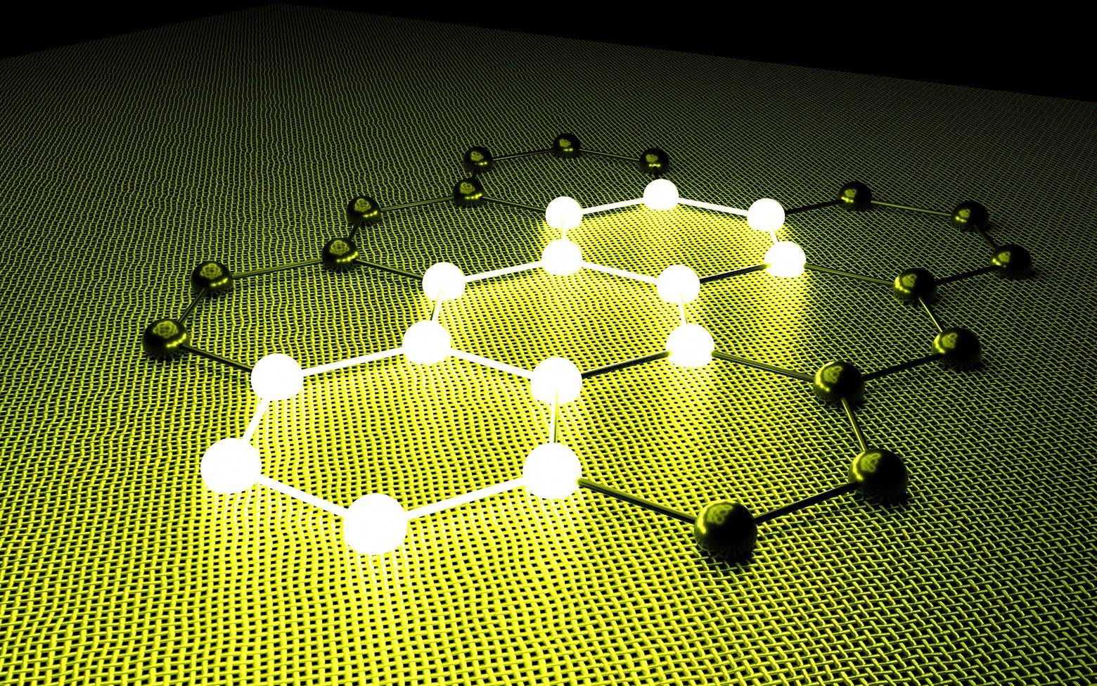 Glowing graphite molecules.