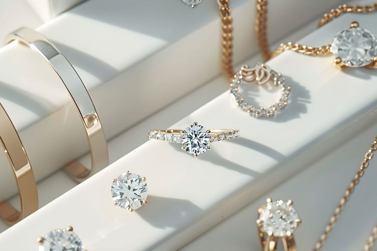 Gold and platinum jewelry.