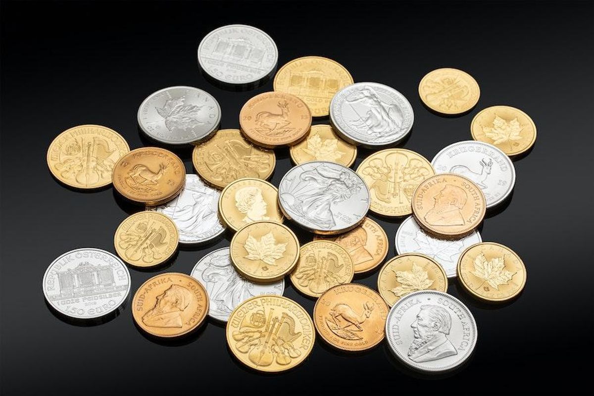 gold and silver coins