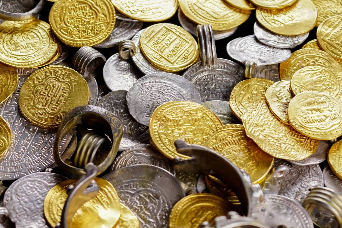 Gold and silver coins.