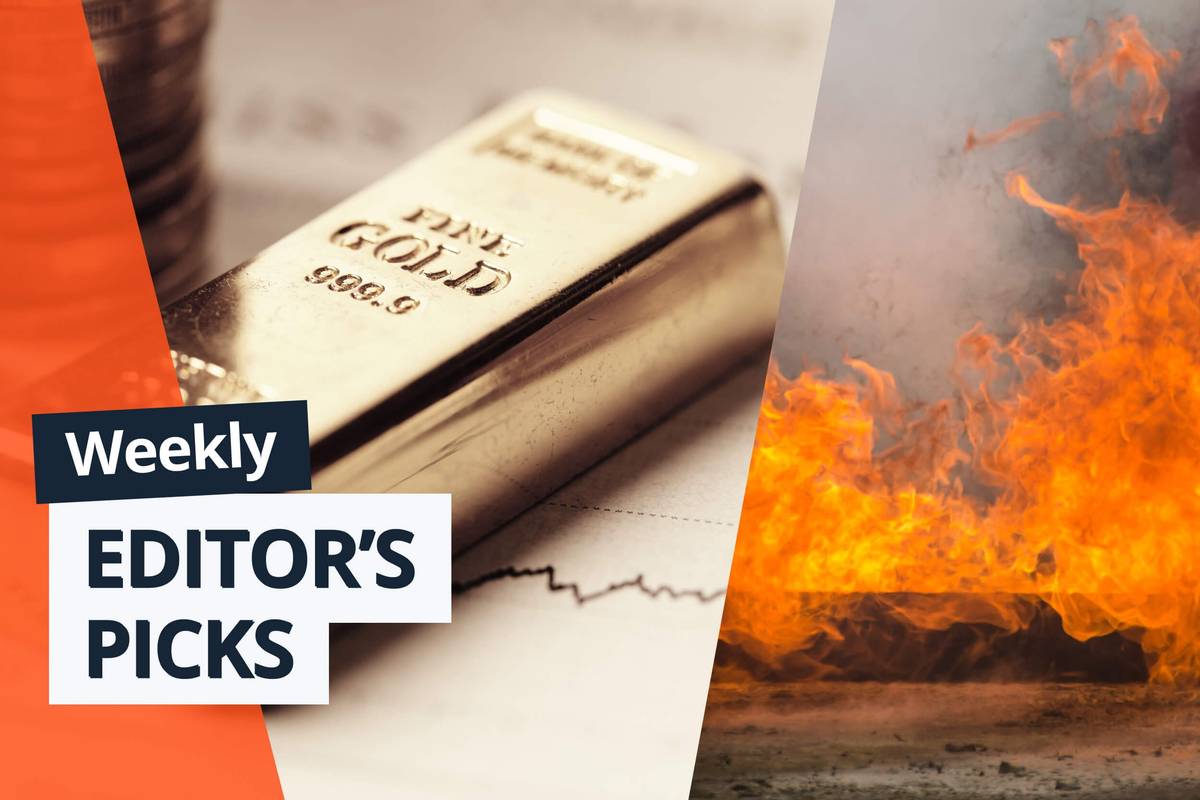 gold bar alongside fire