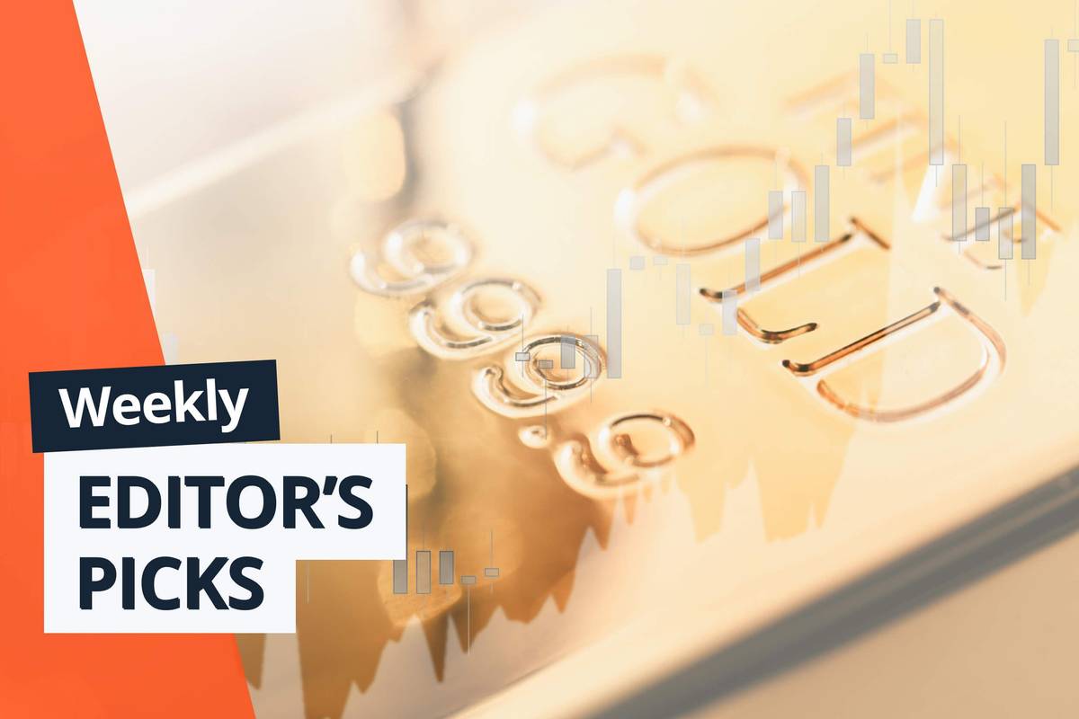 Gold bar with charts, "Weekly Editor's Picks" text overlay.