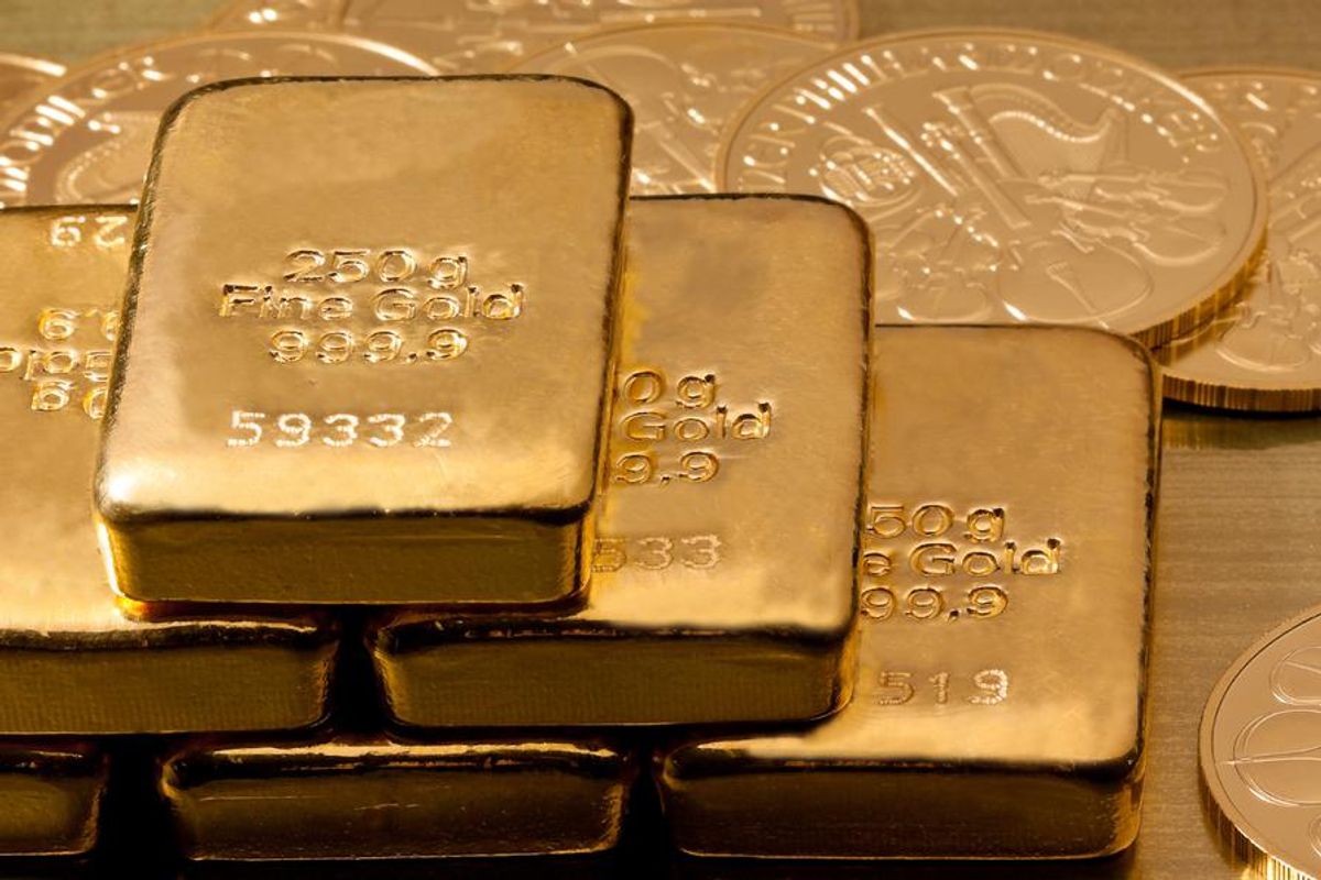 gold bars and coins
