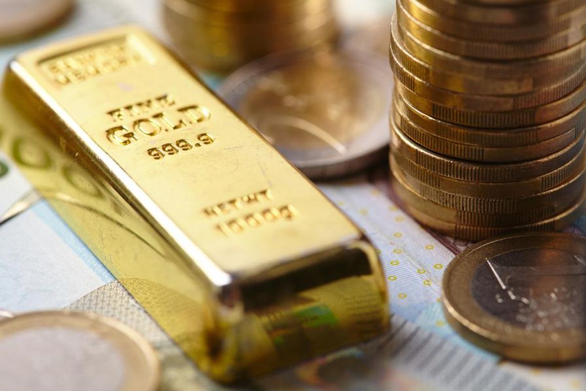 gold bars and coins