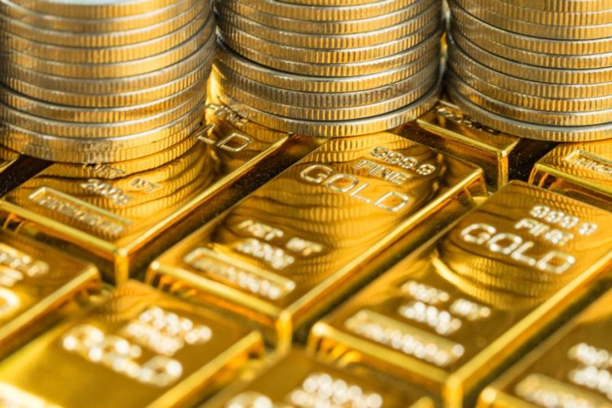gold bars and coins