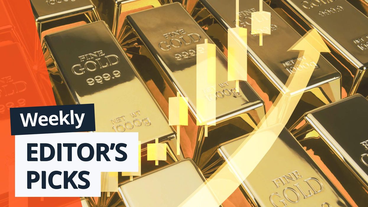Gold bars with rising graph overlay and text "Weekly Editor's Picks."