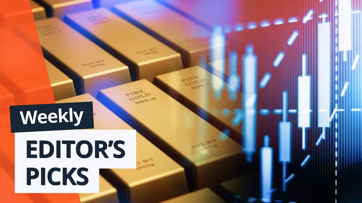 Gold bars with stock chart overlay, "Weekly Editor's Picks" text.