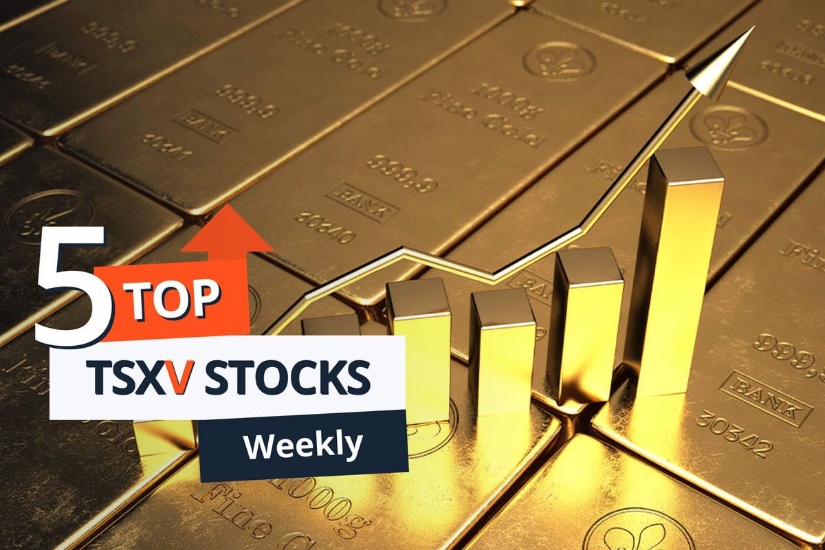 Gold bars with upward trend line.