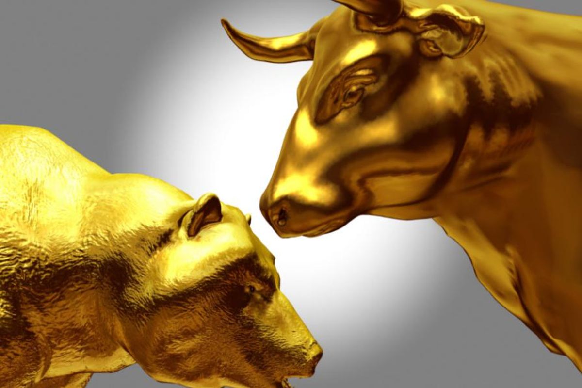 gold bear and bull