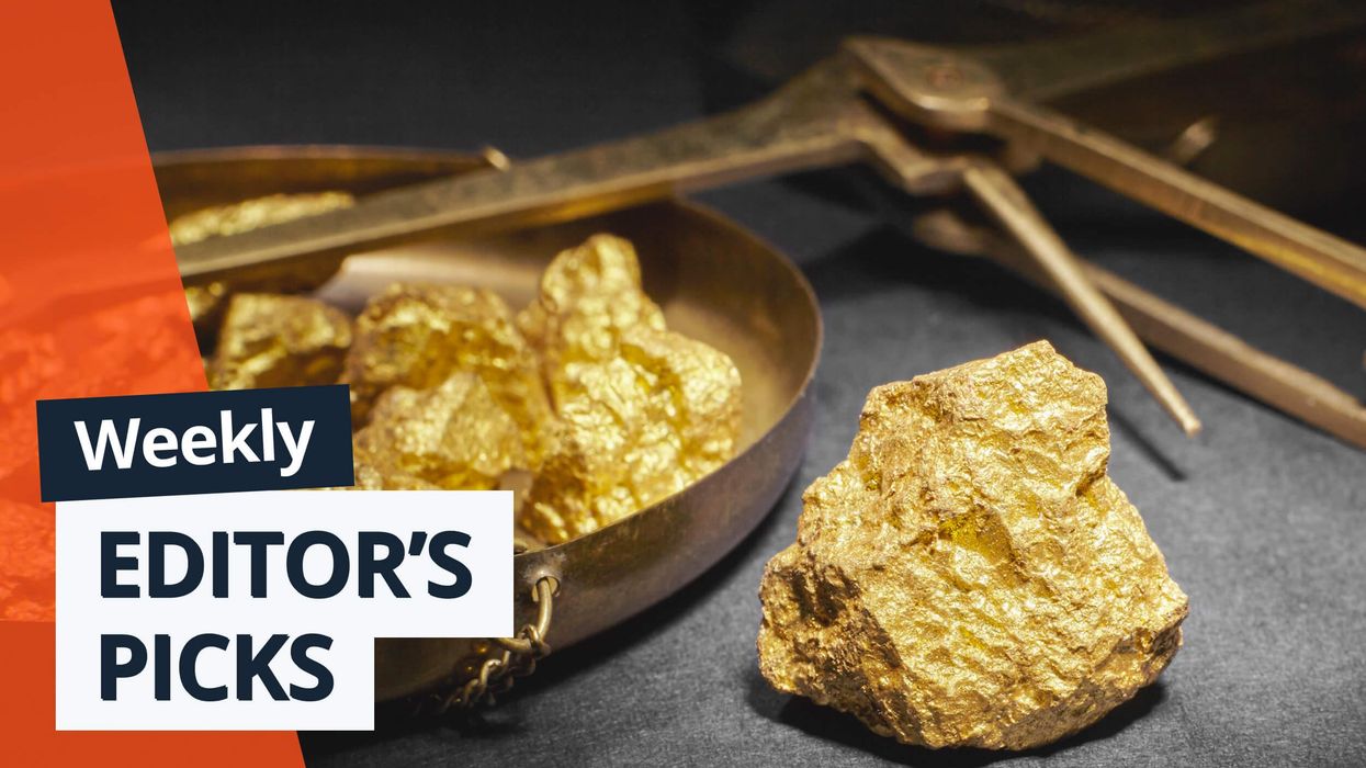 Gold nuggets and scales with "Weekly Editor's Picks" text overlay.