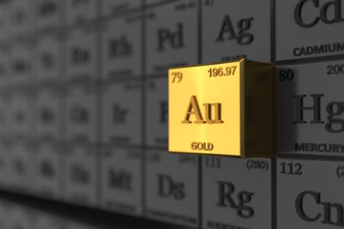 Gold periodic symbol.