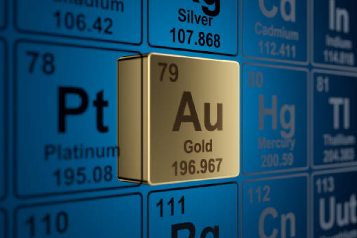 Gold periodic symbol.