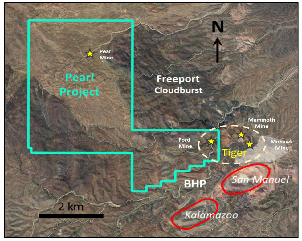 Golden Mile Resources' Pearl copper project neighboring mines