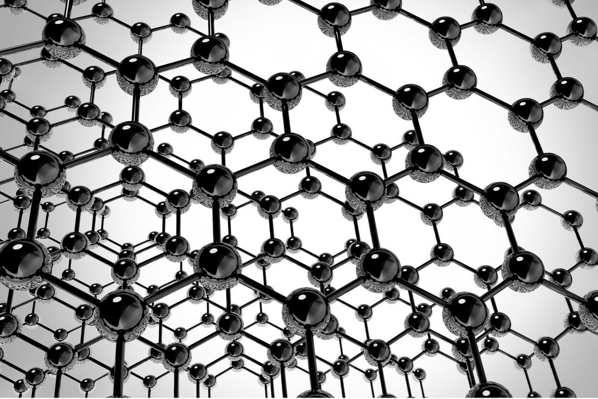 Graphene molecule lattice showing graphene properties.