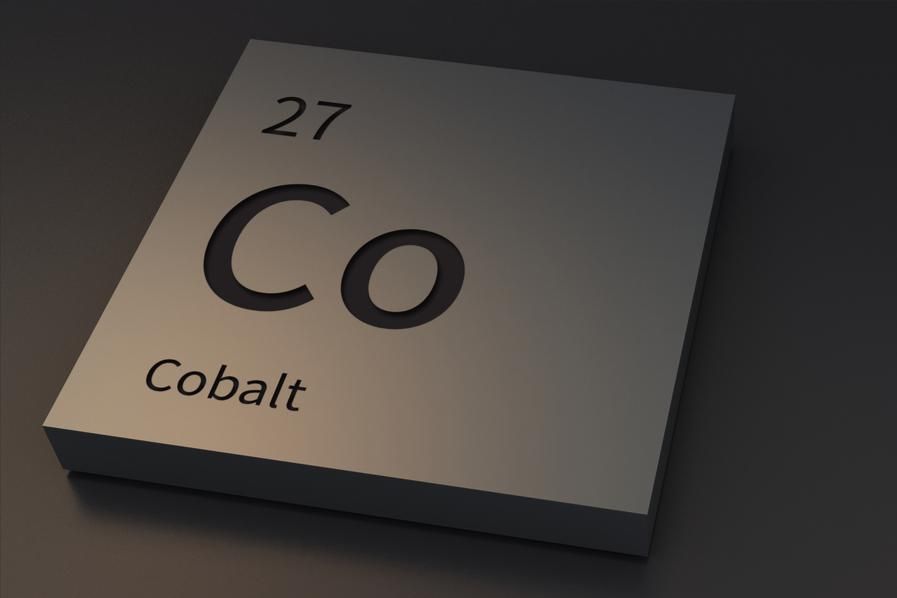 gray square displaying cobalt periodic table of elements information