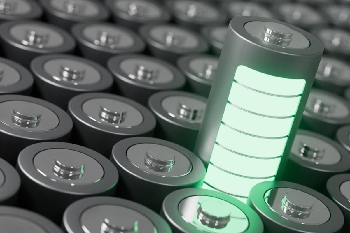 Green lithium-ion battery.